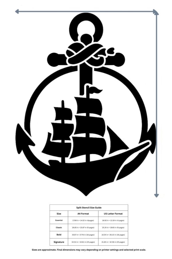 anchor ship wall stencil nautical coastal decor diy painting template