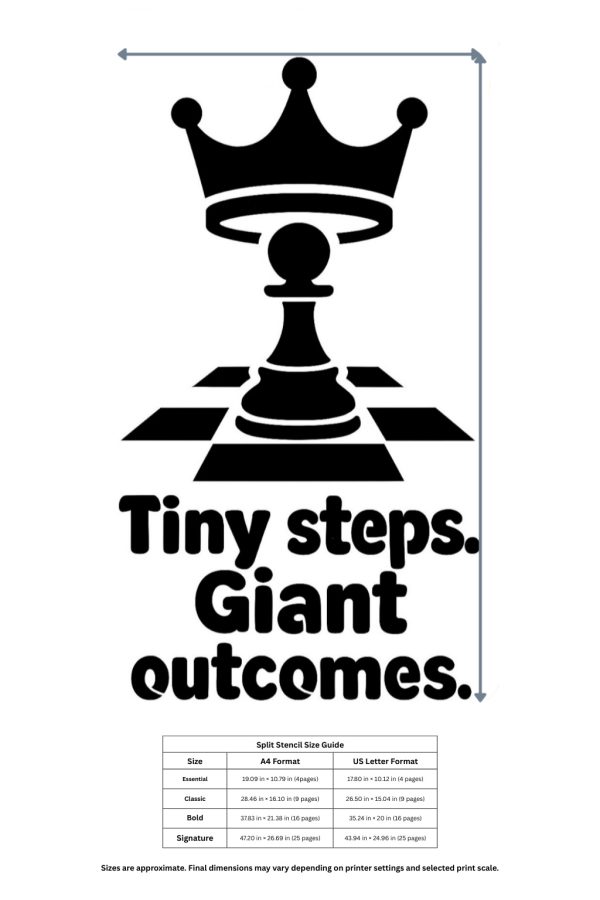 chess pawn promotion wall stencil pawn to queen motivational quote diy wall art