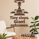 chess pawn promotion wall stencil pawn to queen motivational quote diy wall art