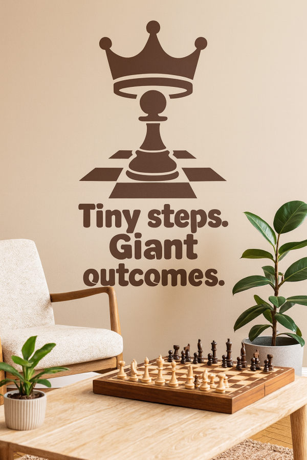chess pawn promotion wall stencil pawn to queen motivational quote diy wall art