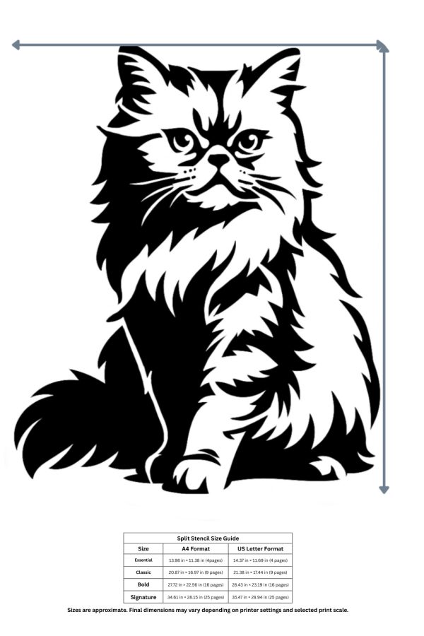 cute cat wall stencil printable cat stencil for wall painting (diy pet wall art template)