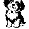 cute puppy dog stencil printable pet stencil for wall painting (diy wall art template)