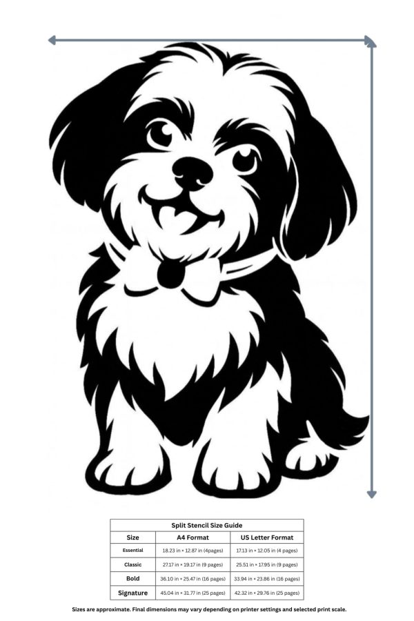 cute puppy dog stencil printable pet stencil for wall painting (diy wall art template)