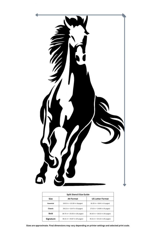 running horse wall stencil printable diy galloping horse wall art template