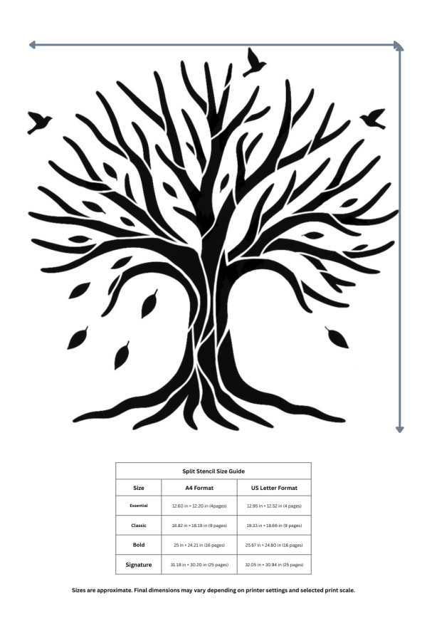 tree of life wall stencil printable diy nature wall art template