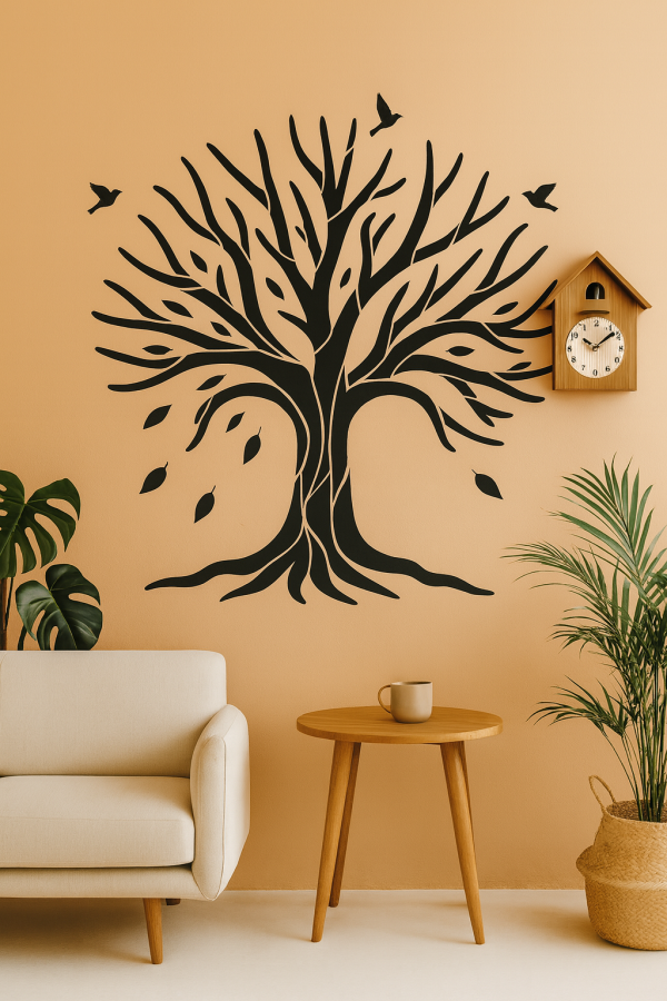 tree of life wall stencil printable diy nature wall art template