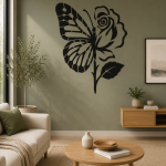 butterfly rose wall stencil