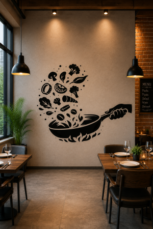 chef cooking kitchen wall stencil