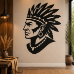 native american chief wall stencil