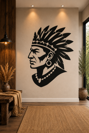 native american chief wall stencil