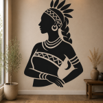 native american woman wall stencil